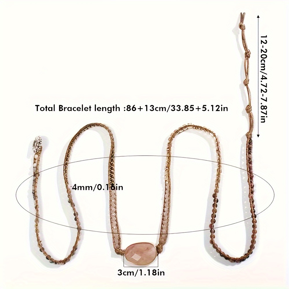 Bohemian Style Stone Beaded Bracelet Adjustable Wrap